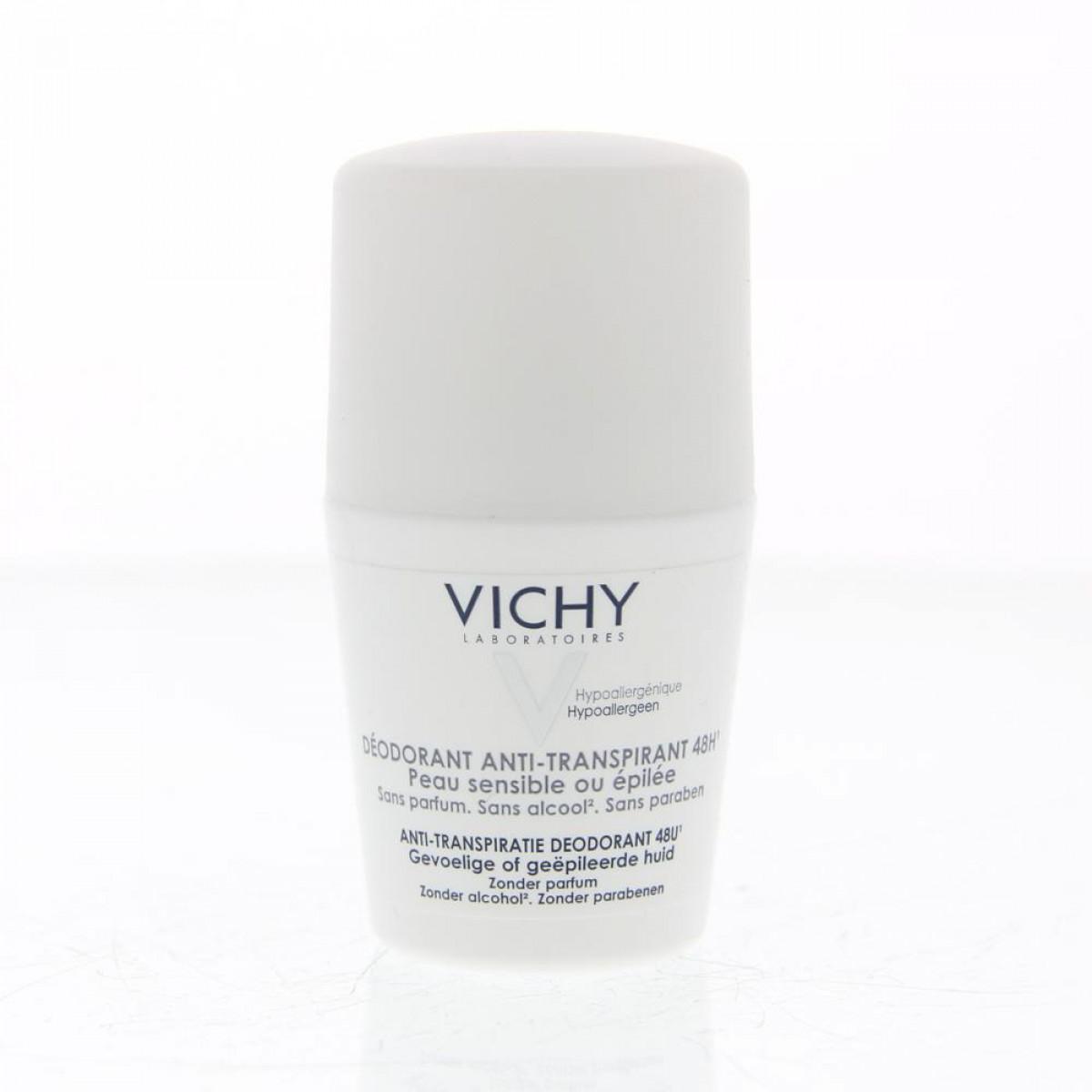 [HCM]Lăn khử mùi Vichy 48H nắp trắng dành cho da nhạy cảm 50ml