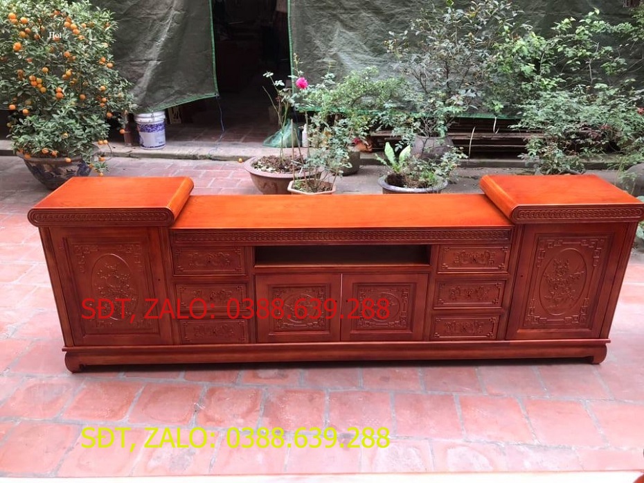 kệ tivi gỗ xoan đào kt 2m2 .