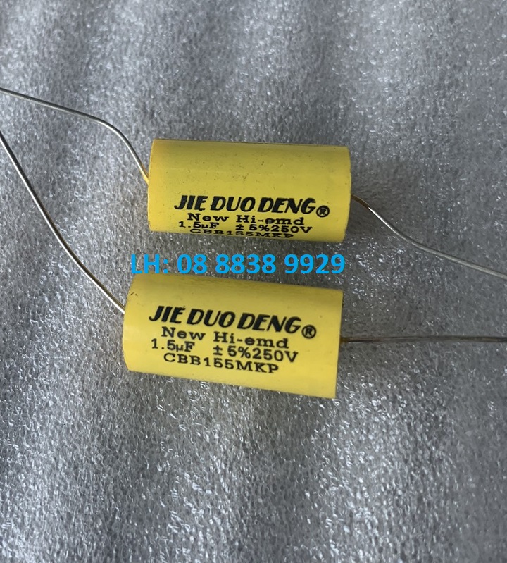 2 TỤ CHỐNG CHÁY LOA TREBLE SÂN KHẤU 1,5MF 250V - VÀNG TRÒN - 1,5 250V