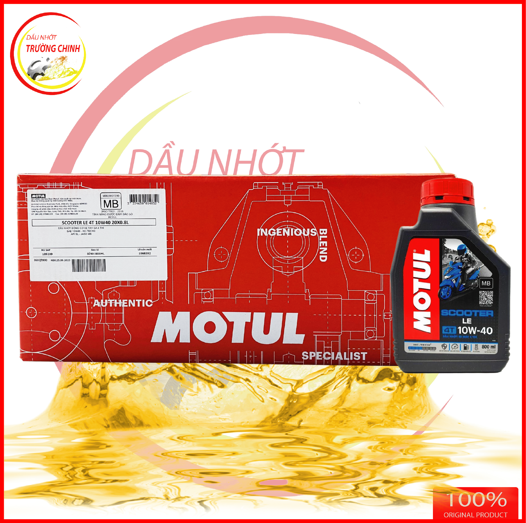 Thùng Nhớt Motul Scooter Le 10W40 dành cho xe ga