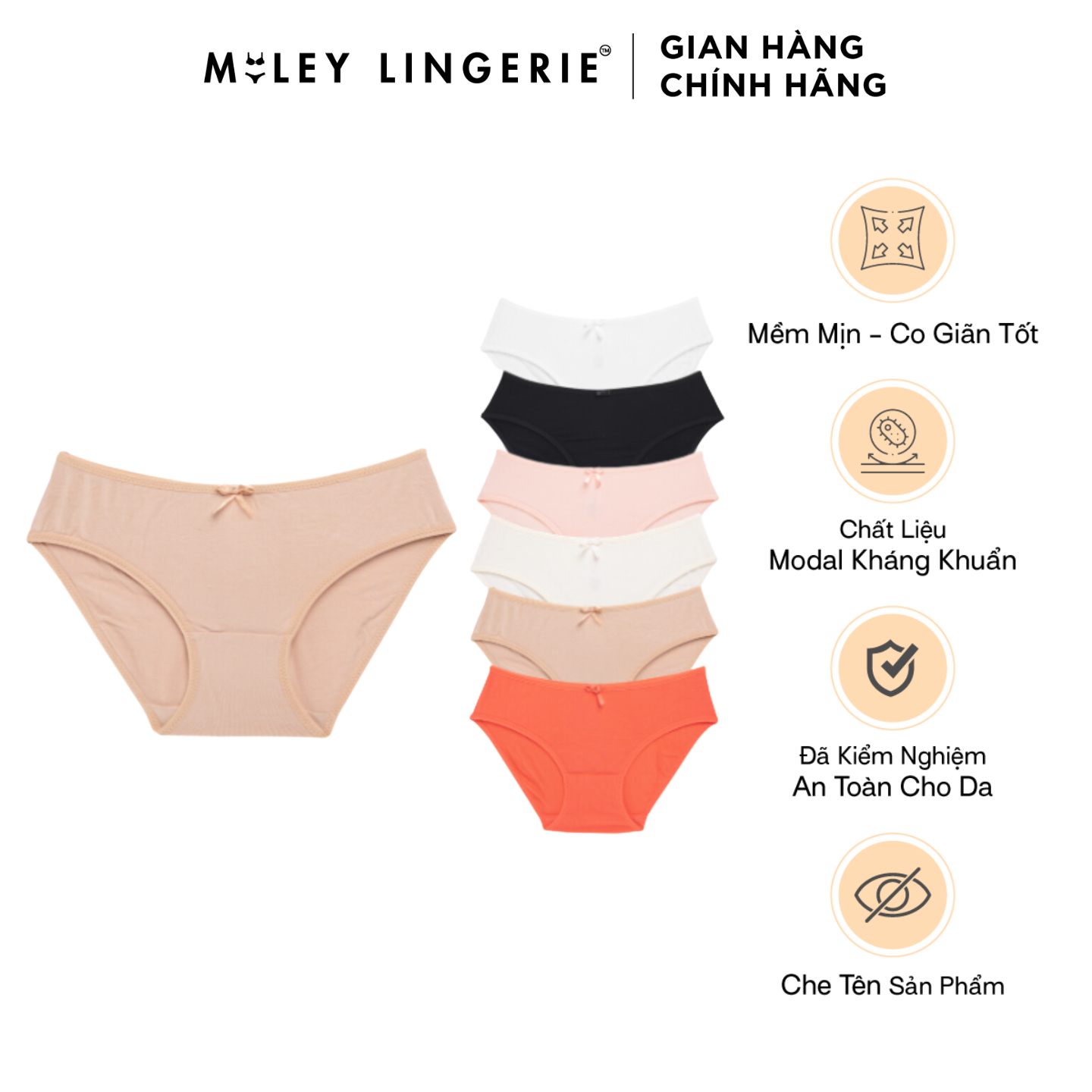 Combo 6 quần lót modal basic kháng khuẩn tốt miley lingerie