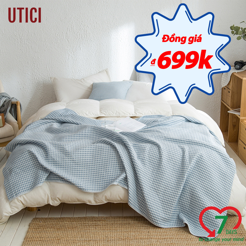 UTICI chăn sofa viền bông kiểu mới phong cách, 2m*2m3, thoải mái và mềm mại, chăn ngủ trưa, Blanket sofa Waffle
