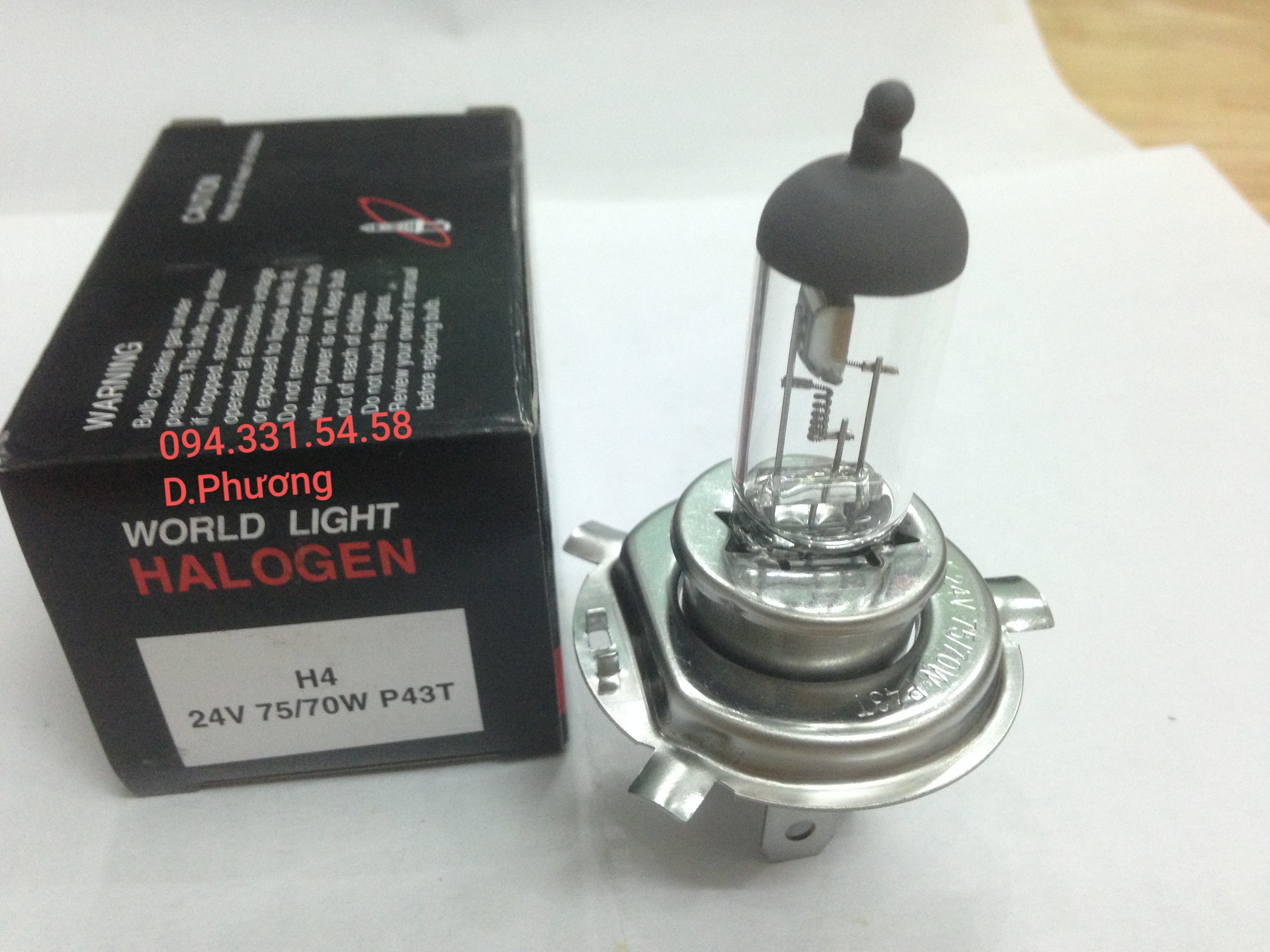 [HCM]Bóng H4 12V 55/60W. Bóng đèn ô tô World Light. Chuyên các loại bóng halogen với giá sỉ