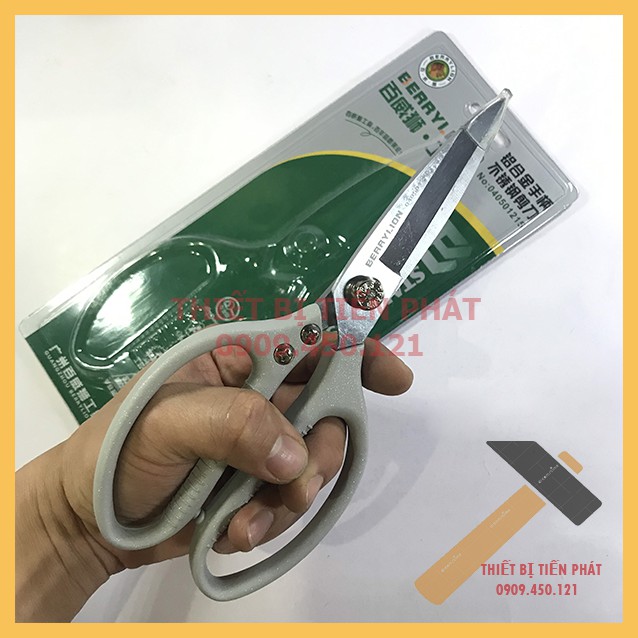 Kéo cắt berrylion lưỡi inox cán xám cắt gà cắt thực phẩm dài 230mm cao cấp chính hãng