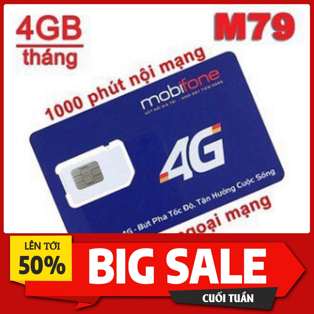 SIM 4G MOBIFONE M79 vs MC79 TẶNG 4GB + 1000 PHÚT nội mạng Mobifone