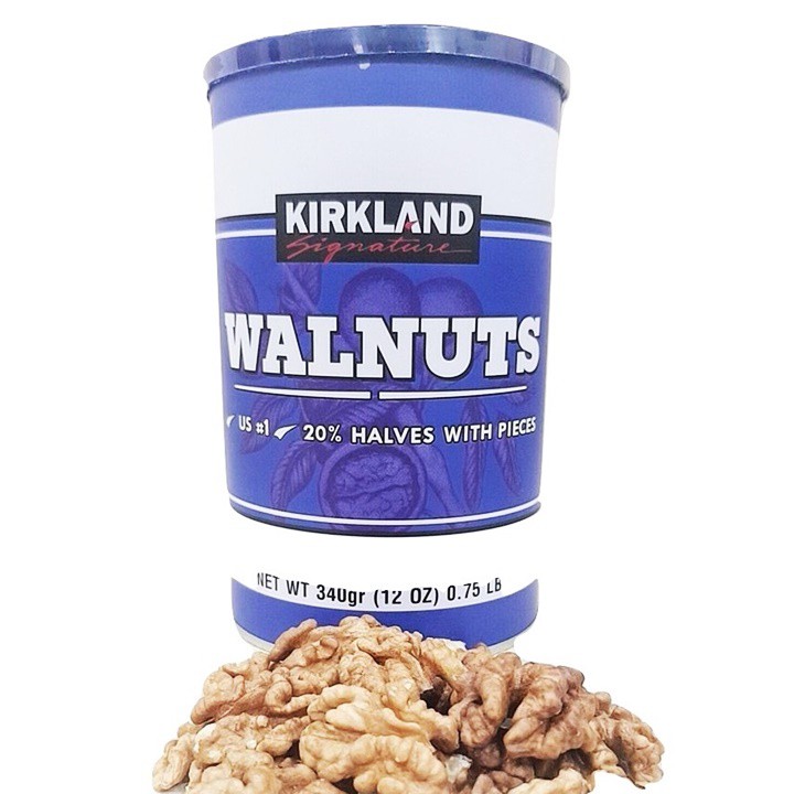 Óc chó không vỏ rang Kirkland Walnuts hộp 340gr của Mỹ