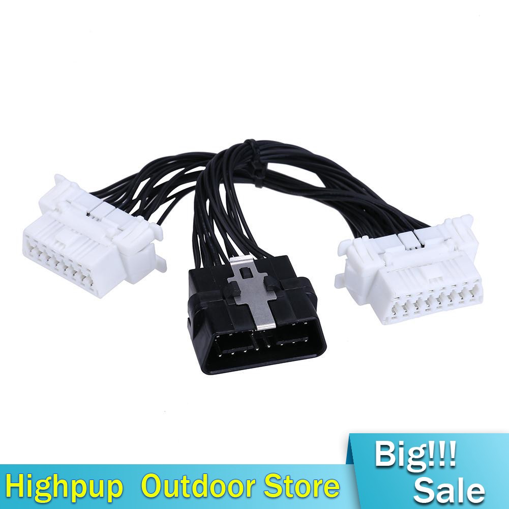 Autool OBD2 16pin cáp mở rộng 1 đến 2 Bộ chia cáp kết nối OBDII Cáp Nam đến Nam Nữ Bộ chuyển đổi chẩn đoán xe kết nối dây hàng chất lượng cao . thiết bị điện eac