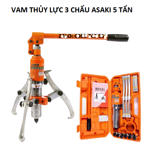 Cảo thủy lực 3 chấu Asaki 5 Tấn - vam thủy lực Asaki 5T