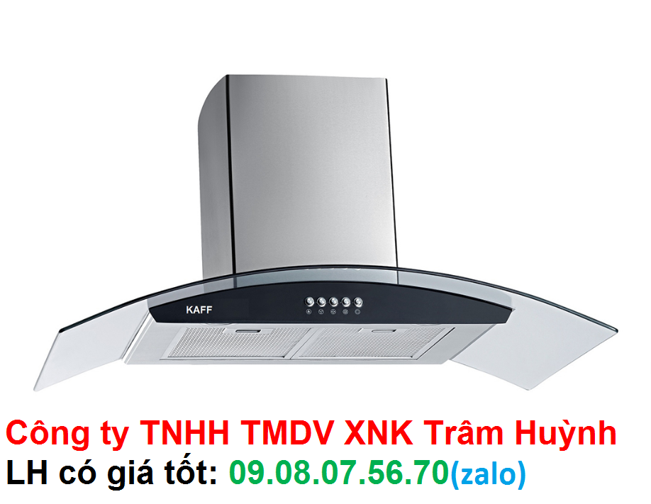 Máy hút mùi kính cong KAFF KF-GB906 - Gắn tường, 1000 m³/h, Lưới lọc nhôm 5 lớp + than hoạt tính