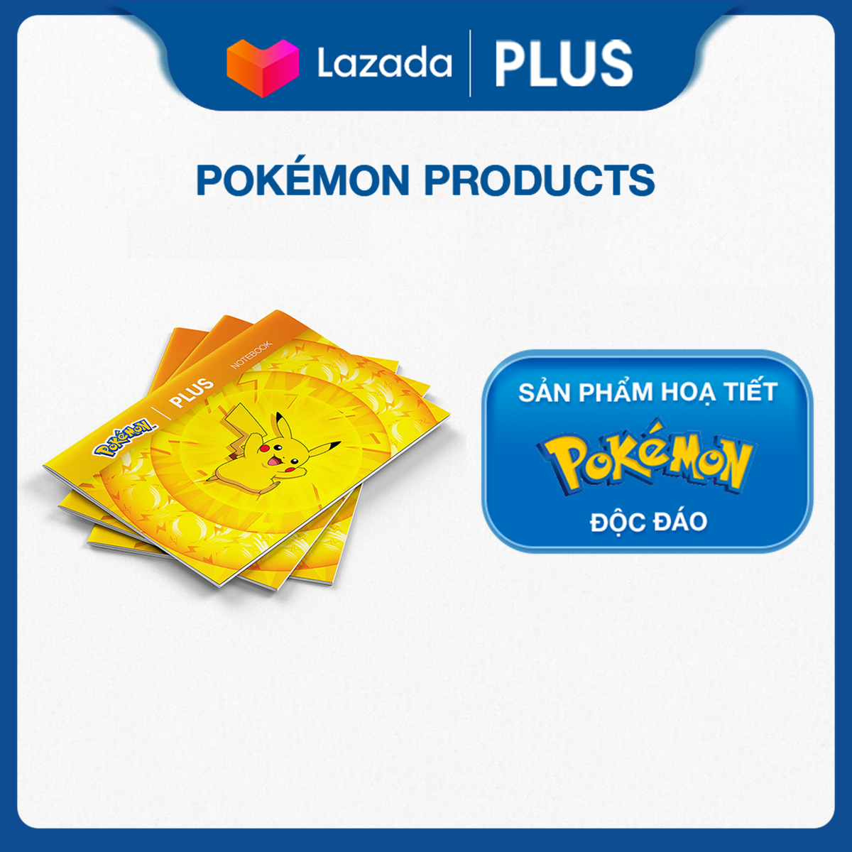 Lốc 10 Cuốn Tập Học Sinh PLUS Hình Pikachu Size B5 72 Trang - Chất Lượng Nhật Bản