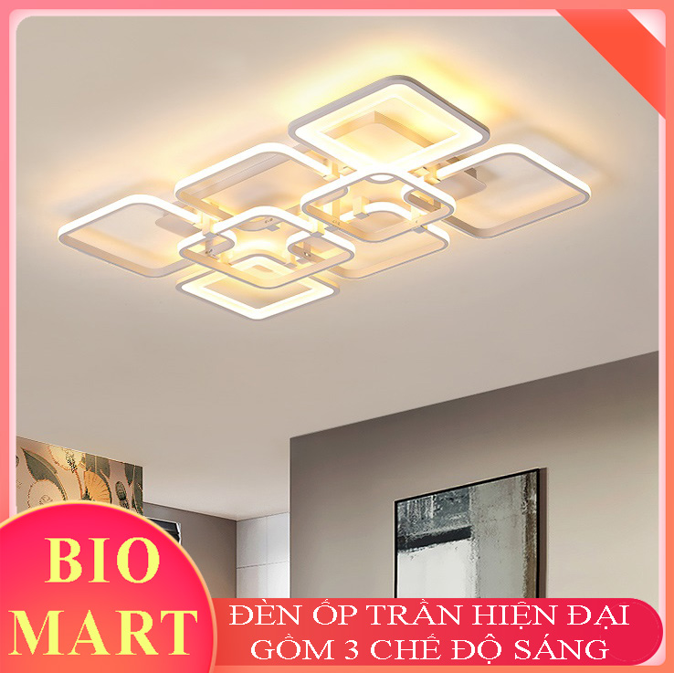 Đèn Ốp Trần Trang Trí – Đèn Áp Trần Trang Trí Phòng Khách, Gồm 3 Chế Độ Ánh Sáng, Có Điều Khiển Từ Xa Tiện Dụng – BIO140
