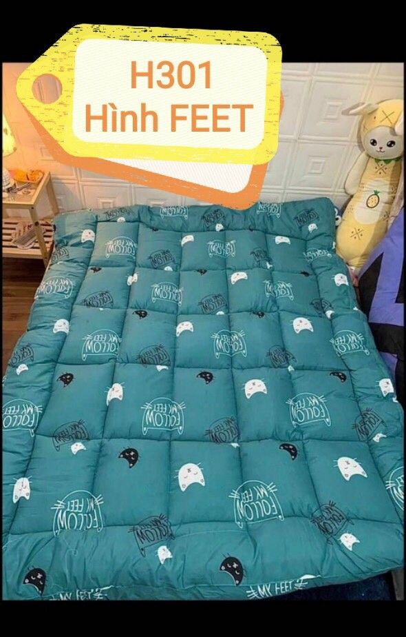 Nệm topper, đệm topper tấm làm mềm đệm cotton hàn quốc mềm mại, êm ái kích thước 1m6x2m -phamuyen56