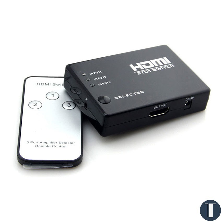 BOX CHIA 3 HDMI VÀO 1 MÀN HÌNH CÓ REMOTE CAO CẤP, HUB CHIA MẪU MỚI,*FREESHIP MAX*