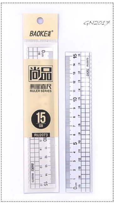 Thước kẻ nhựa trong suốt ruler 2073 15cm baoke ru 2074 20cm