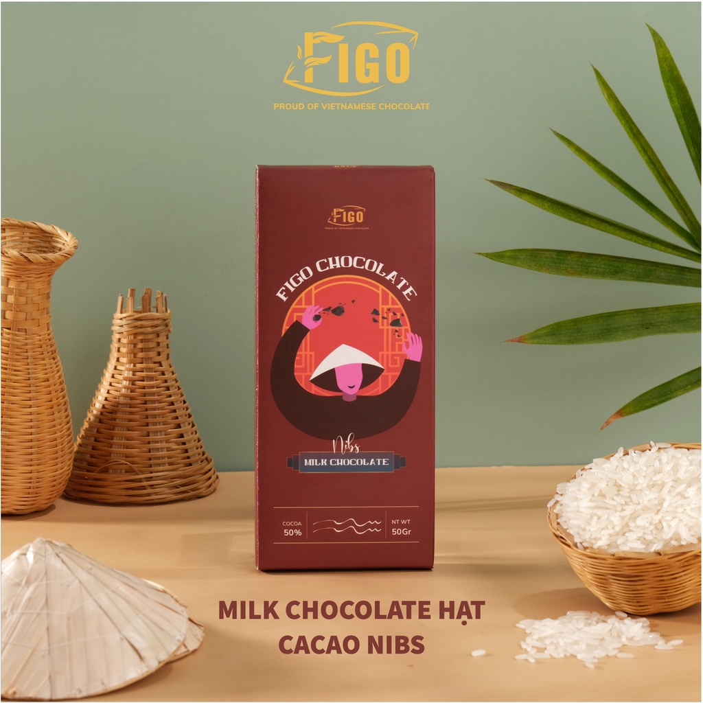 Milk Chocolate Hạt Cacao NIBS 50g FIGO