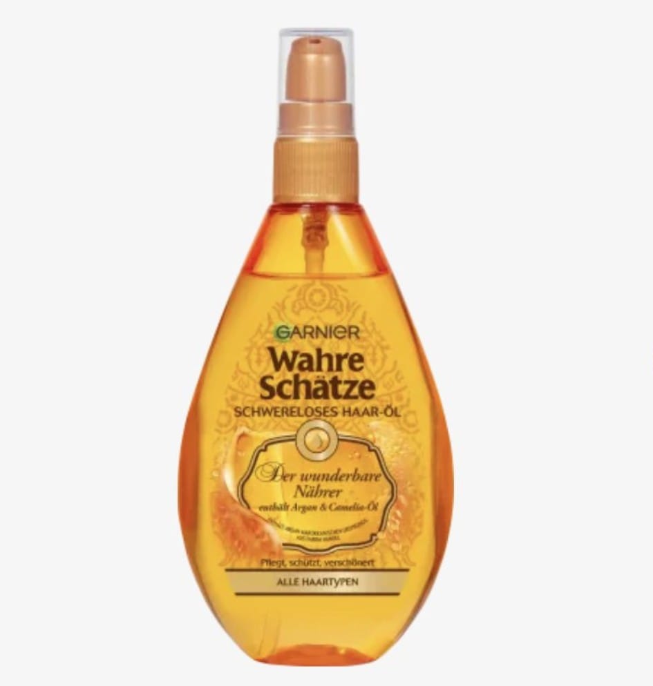 Tinh dầu dưỡng tóc Garnier Wahre Schatze Argan- & Camelia-Ol cho tóc khô và hư tổn, 150 ml nội địa Đức