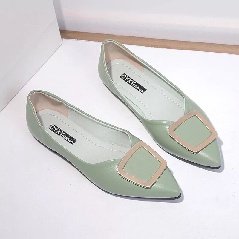 Giày nữ cao cấp_Giày búp bê xinh, siêu mềm. Giày bệt nữ mũi nhọn da thật.