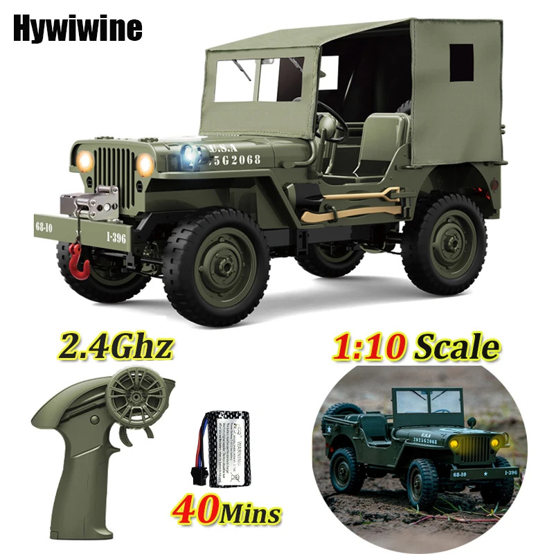 Xe điều khiển từ xa RC tỷ lệ 1:10, xe tải quân sự 2.4G 4WD, xe điện địa hình, mô phỏng xe, đồ chơi Giáng sinh cho trẻ em
