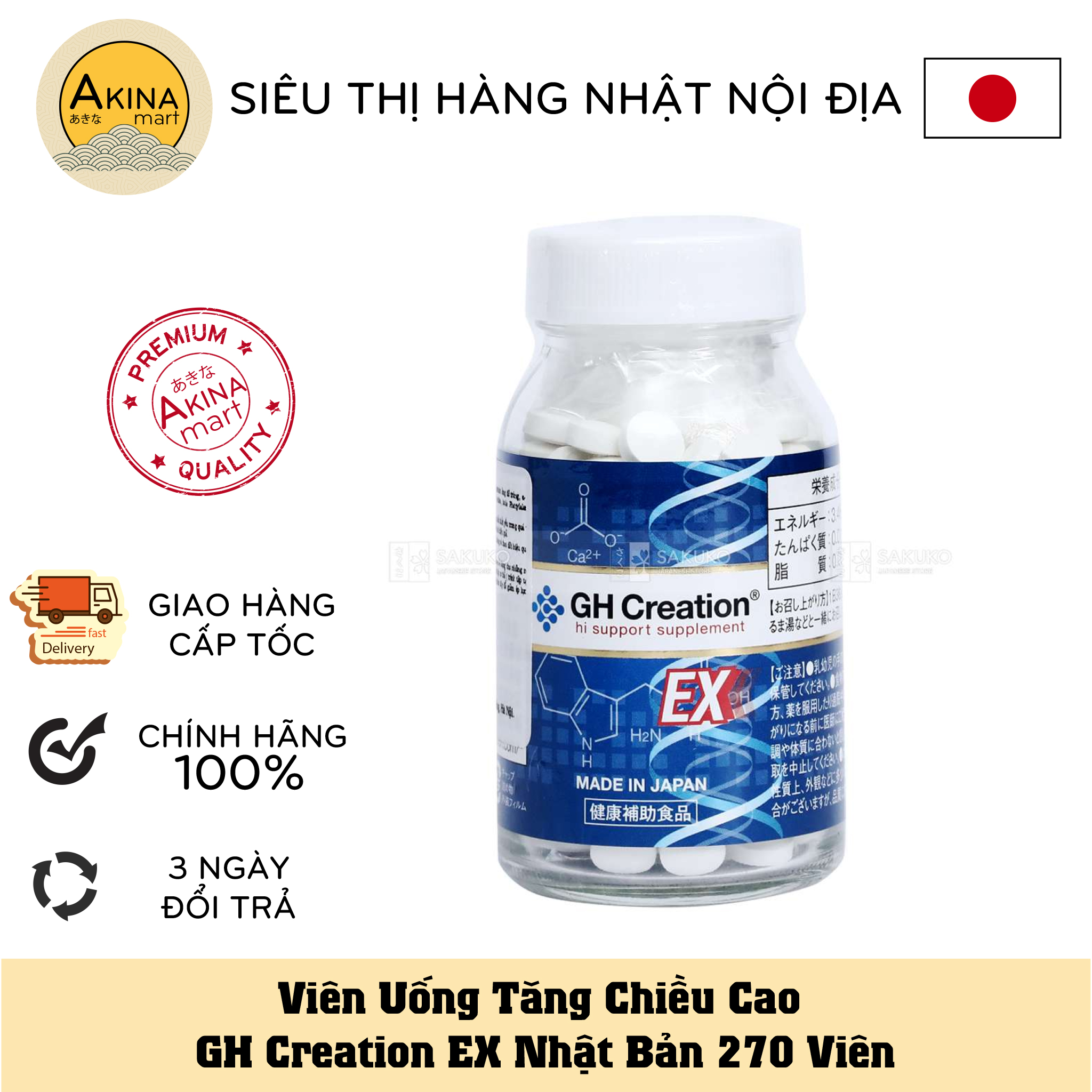 Viên uống tăng chiều cao gh nhật bản 270 viên