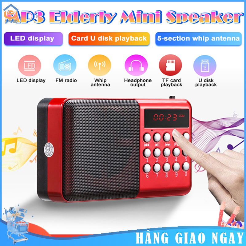 Loa Radio cầm tay mini Âm nhạc ngoài trời Máy nghe nhạc MP3 2800mAh có thể sạc lại FM kỹ thuật số USB TF Máy nghe nhạc MP3 U Dish Bộ thu ăng-ten kính thiên văn