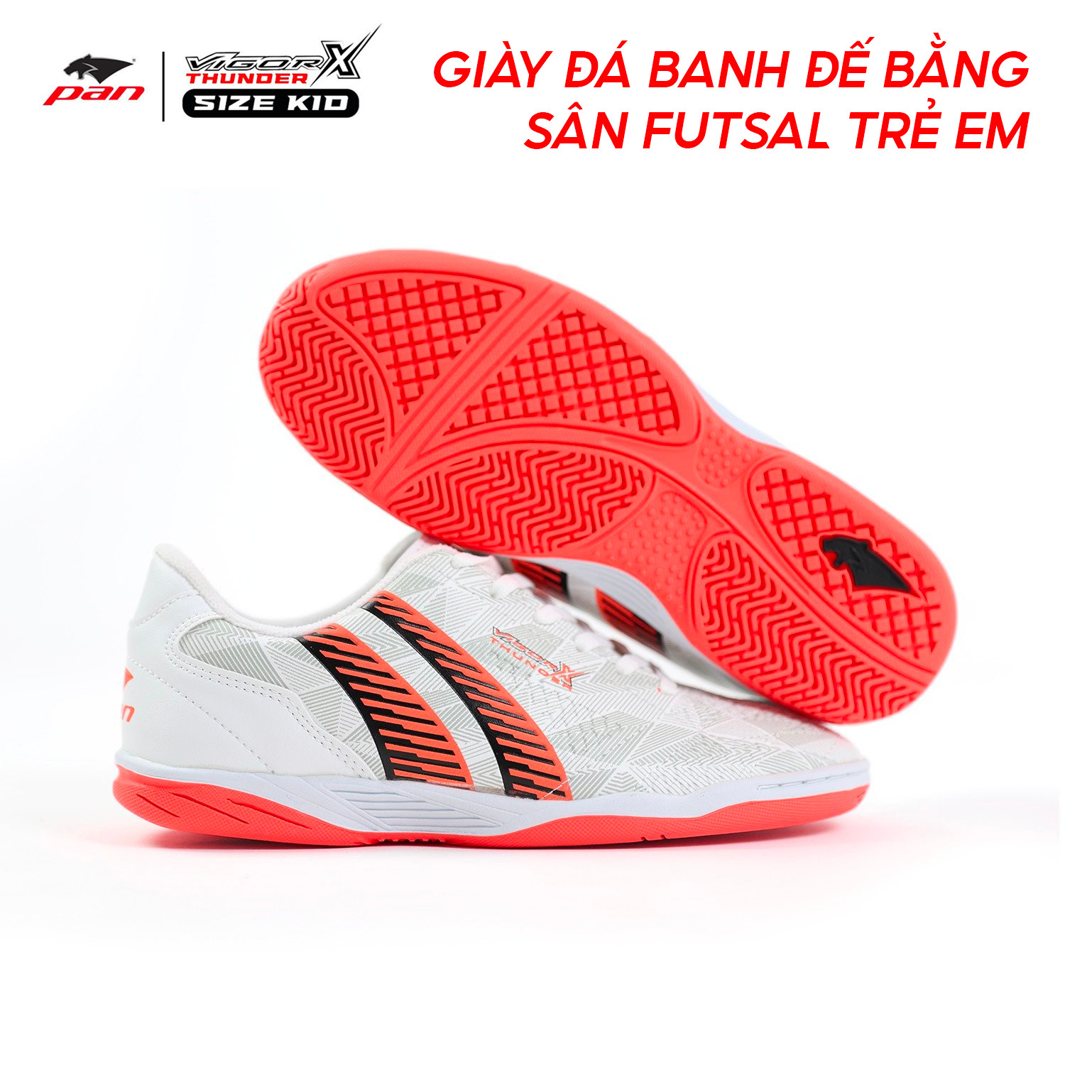 Giày đá banh đế bằng Futsal trẻ em Pan Thailand size 32-38
