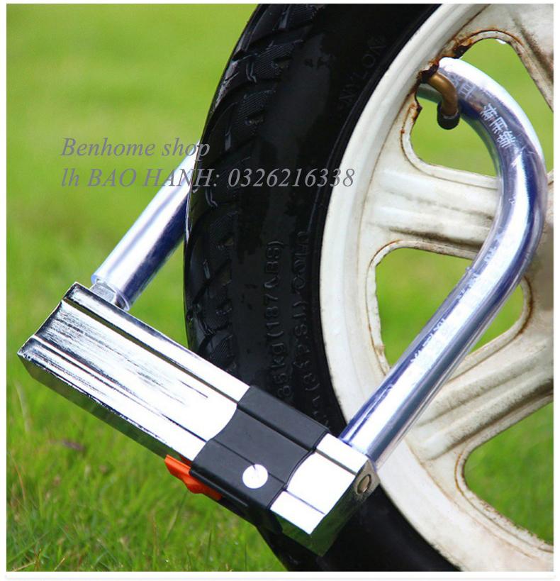 Khóa chữ U chống cắt Ổ khoá bánh xe máy chữ U chống trộm công nghệ Đức - Khóa chữ U chống trộm chịu lực tốt BỌC NHỰA ,có nắp chống nước tiện dụng(Màu và mẫu ngẫu nhiên)