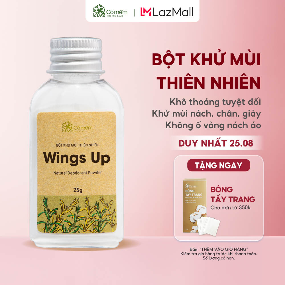 [TRỢ GIÁ 27K] Bột Khử Mùi Wings Up Khử Mùi Hôi Nách Hôi Chân Nam Nữ Hiệu Quả Giảm Tiết Mồ Hôi Hôi Cỏ Mềm 25g