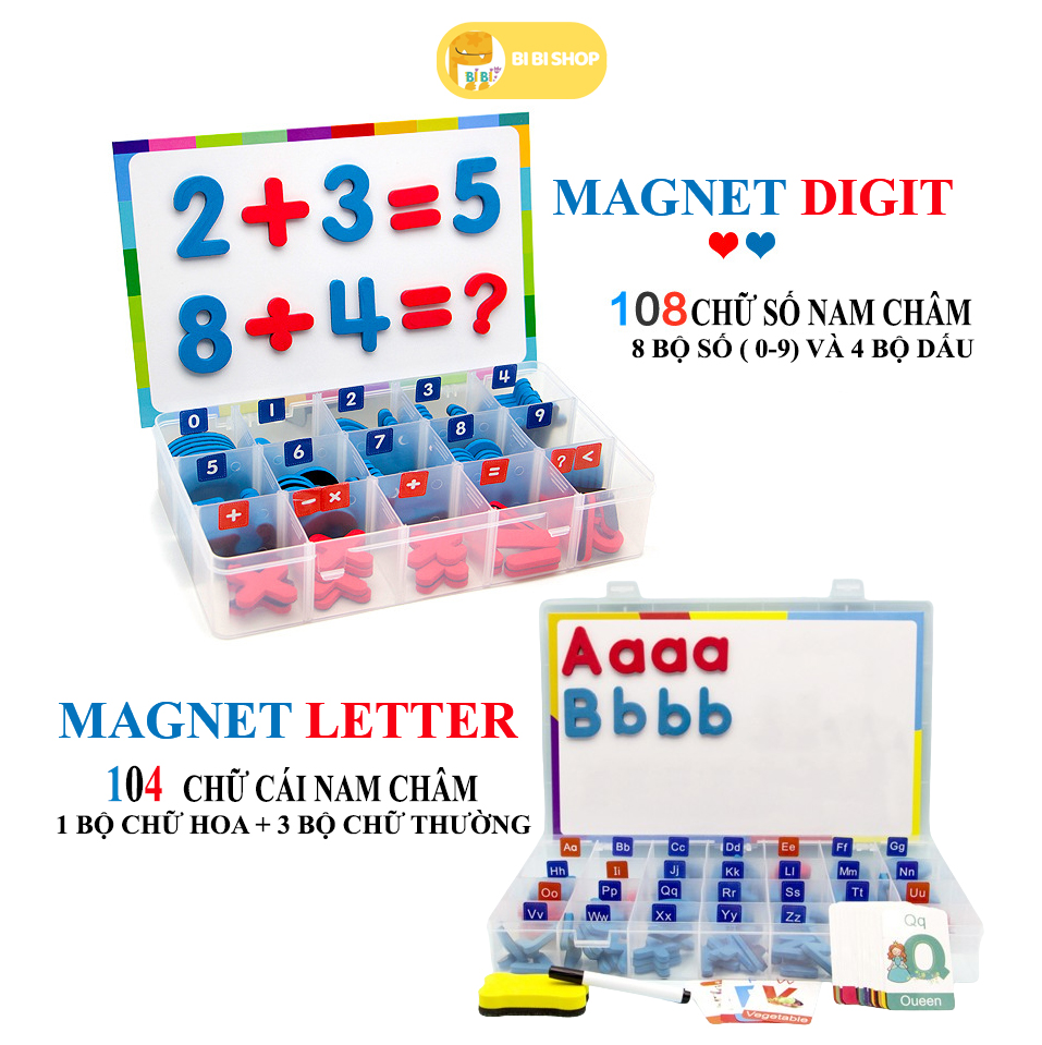 Bộ Chữ Cái Chữ SốTiếng Anh Nam Châm Gắn bảng từ, Tủ Lạnh - Đồ chơi giáo dục bộ chữ cái nam châm cho trẻ từ 4 tuổi trở lên