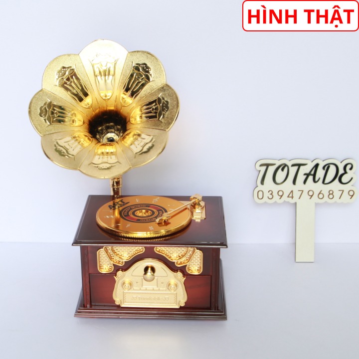 Hộp nhạc loa kèn cổ điển- Dùng dây cót không dùng pin - MBO0011