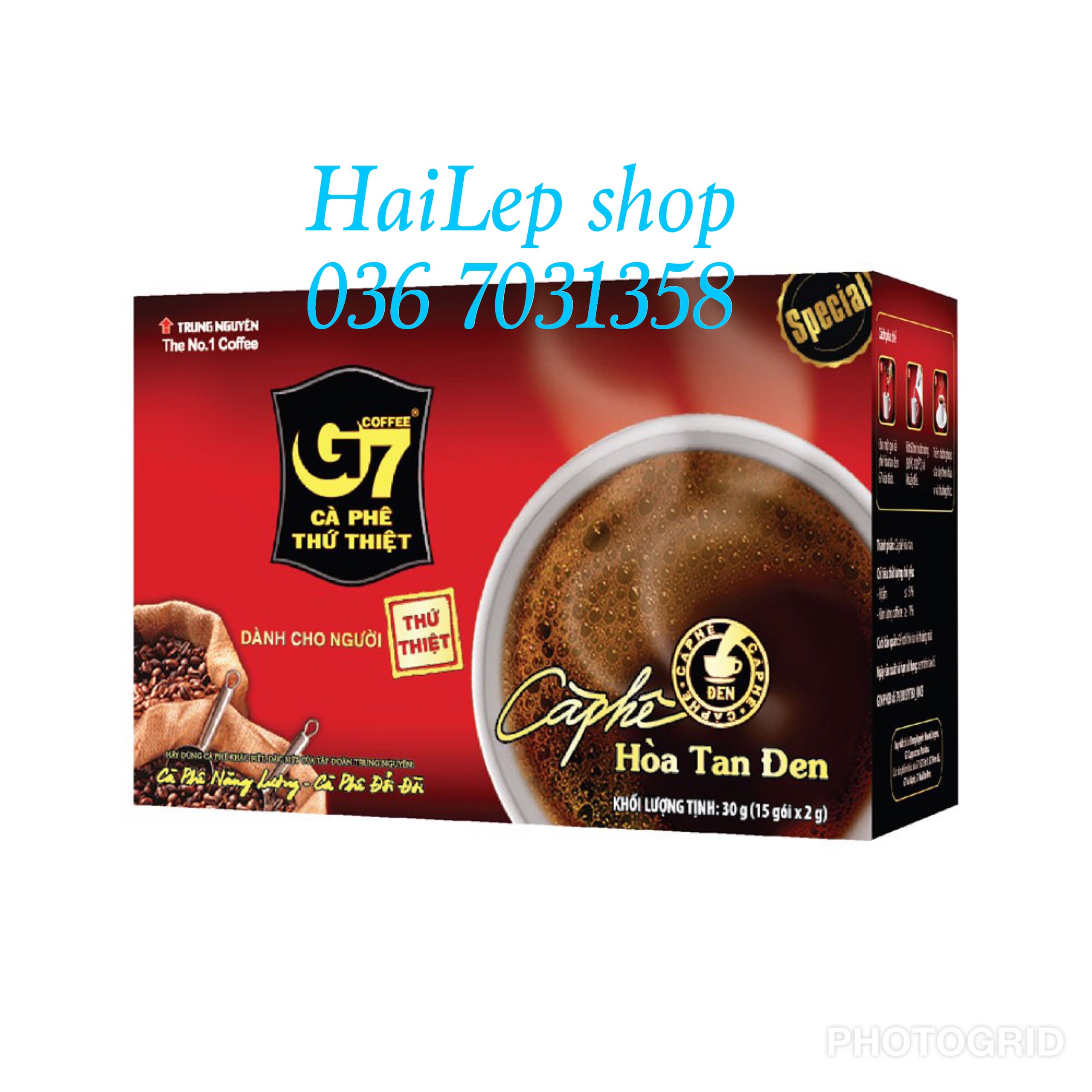 Cà phê Trung Nguyên G7 hòa tan đen - Hộp 15 gói 2gr