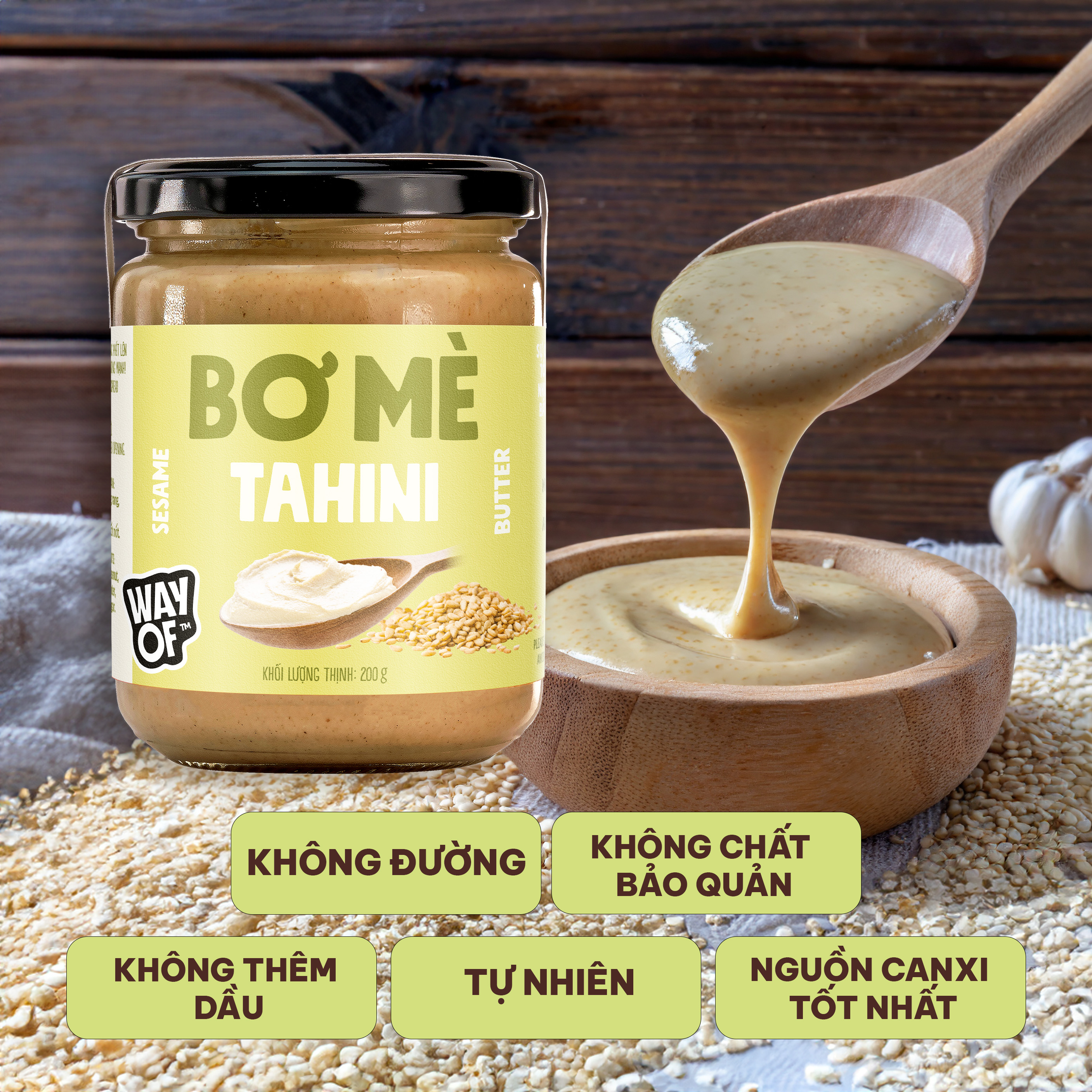 |dạng lọ 200g| bơ mè tahini ăn kiêng, không đường, bổ sung canxi |eat clean| |seasame butter|