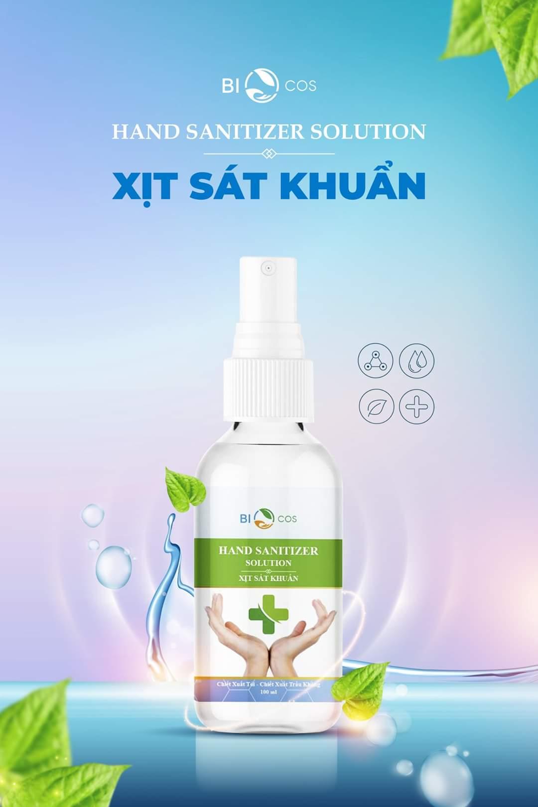 XỊT RỦA TAY SÁT KHUẨN BIO COS 100ML - XỊT RỬA TAY KHÔ - GEL RỬA TAY KHÔ - SÁT KHUẨN TAY - BIOCOSMETIC