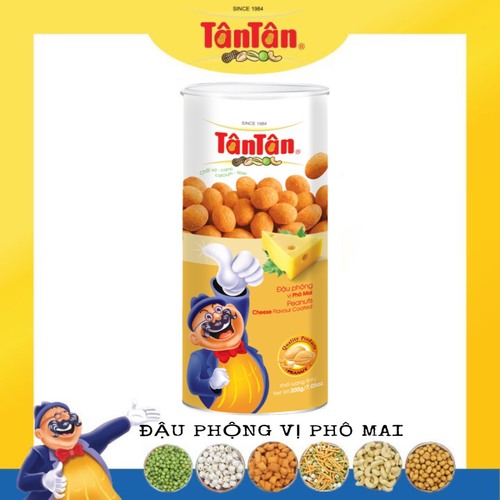 Đậu phộng vị phô mai tân tân lon 200g