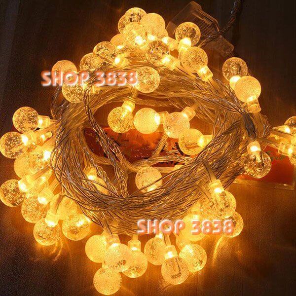 [HCM]Cắm Điện-Dây Đèn Led Bi Bọt Vàng Dài 8M - 60 Bóng Chịu Lực Chống Nước