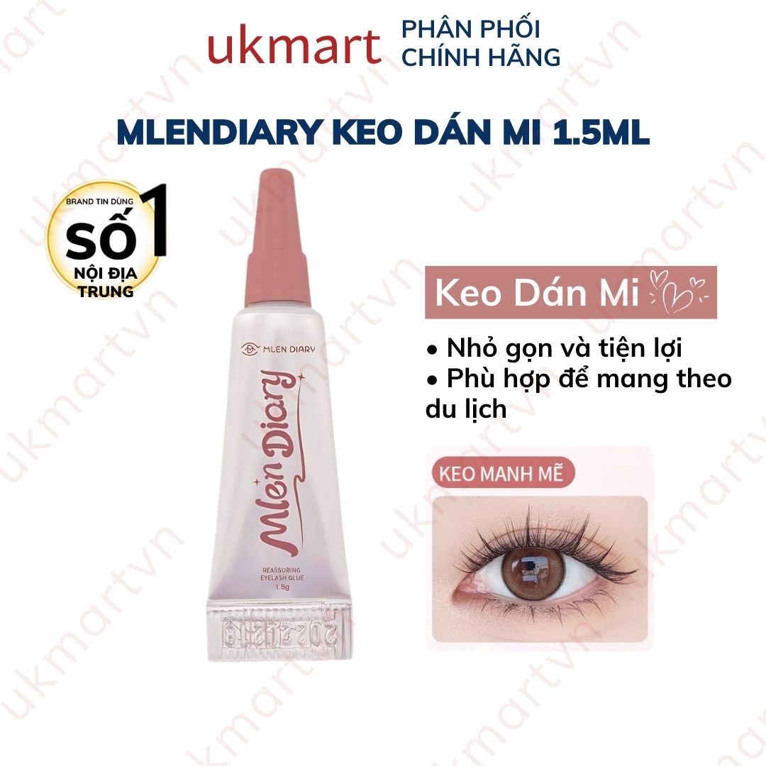  Mlen Diary 1.5ml KEO DÁN MI giả tự dính an toàn không gây kích ứng nhẹ nhàng nhanh khô và không mùi Trang Điểm Nữ 