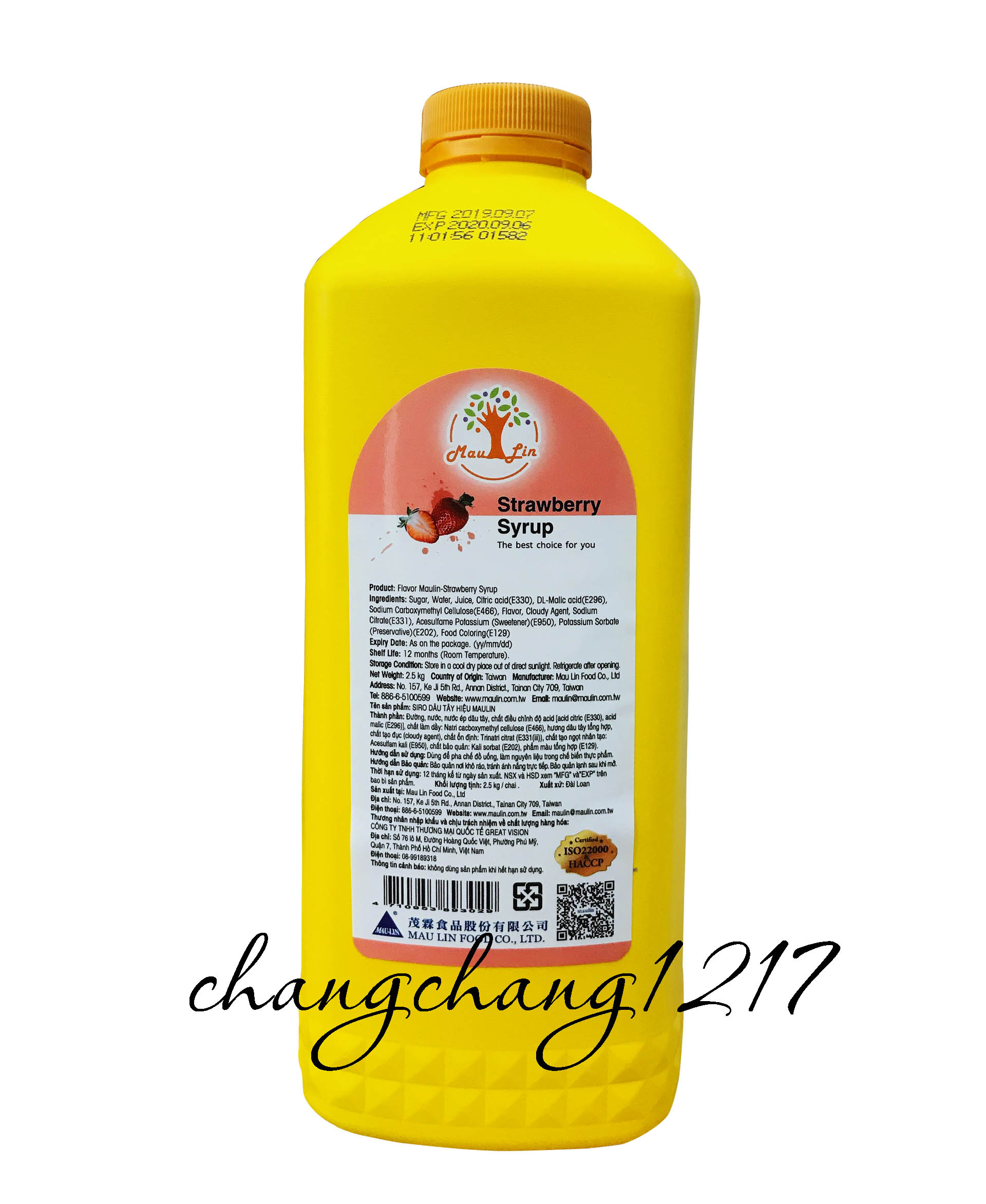 Siro đài loan maulin dâu bình 2kg5