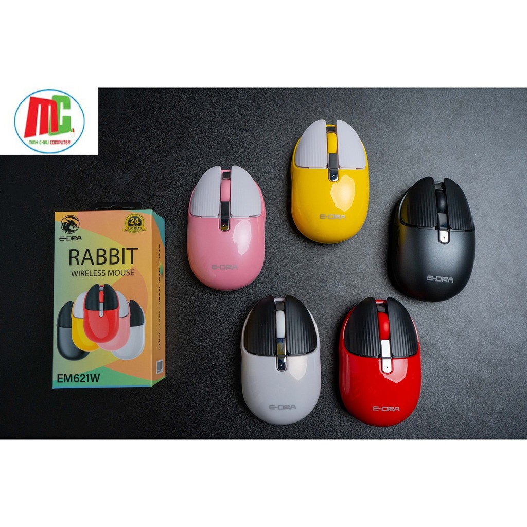 Chuột bluetooth/ wireless e-dra em621w rabbit pin sạc - hàng bh 2 năm