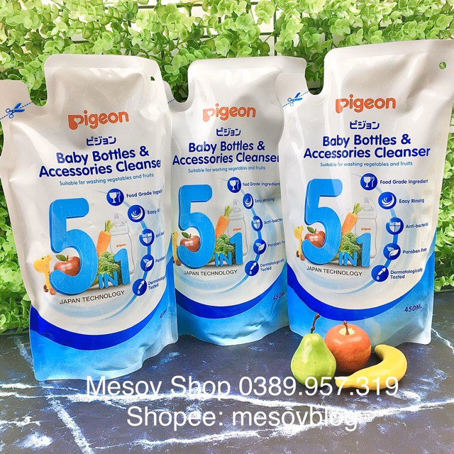 Dung dịch súc rửa Bình sữa và Rau củ quả túi 450ml