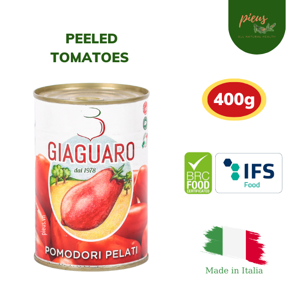 Cà chua nguyên trái lột vỏ | Peeled Tomato Giaguaro 400g - Rau củ đóng hộp giàu dinh dưỡng, tốt cho sức khỏe, tiện lợi nhập khẩu Ý