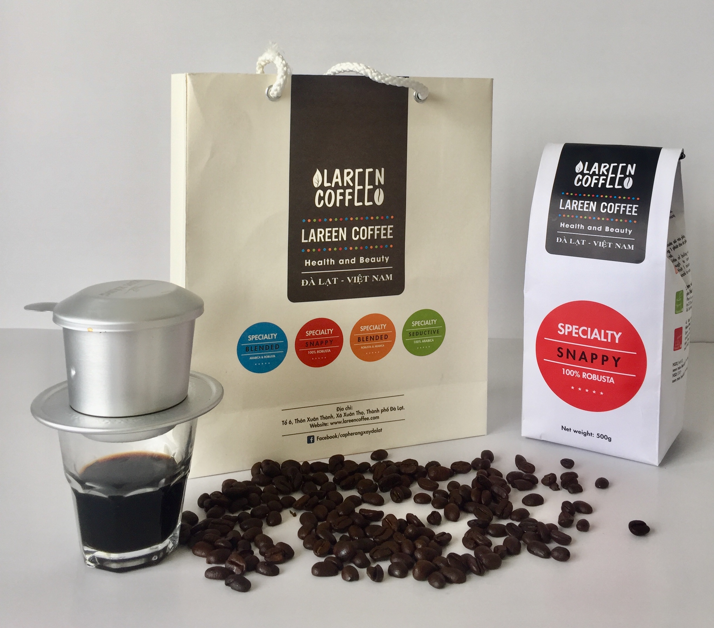 Lareen Snappy - cà phê hạt rang túi 500gr