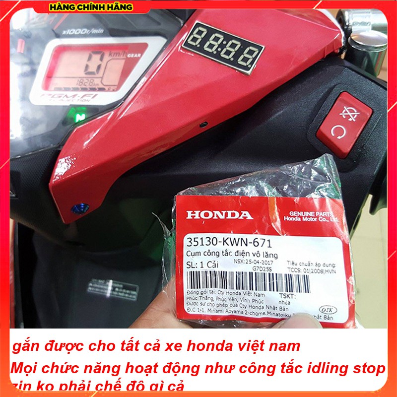 Công tắc màu đỏ idling stop Gắn Cho Các dòng Xe Honda