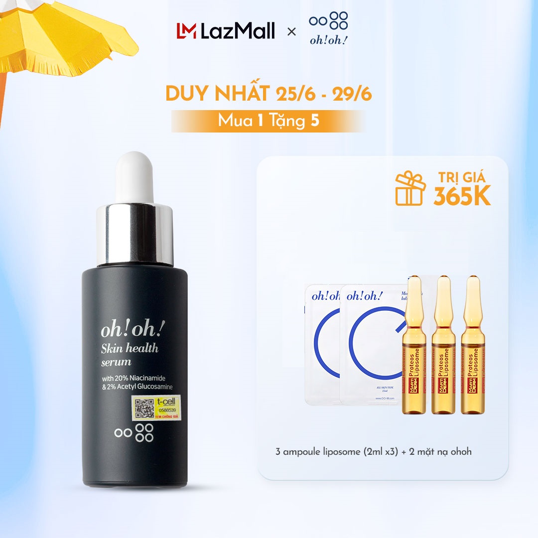 Tinh Chất Dưỡng Sáng Da, Giảm Thâm Nám oh!oh! Skin Health Serum (with 20% Niacinamide & 2% Acetyl Glucosamine) 10ml/30ml