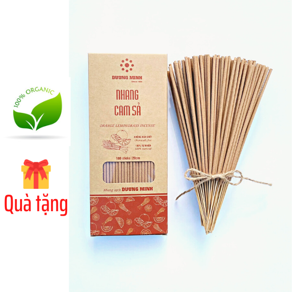 Hương cam sả Dương Minh 20cm/30cm/40cm - nhang thơm organic thắp cúng đuổi muỗi xông nhà