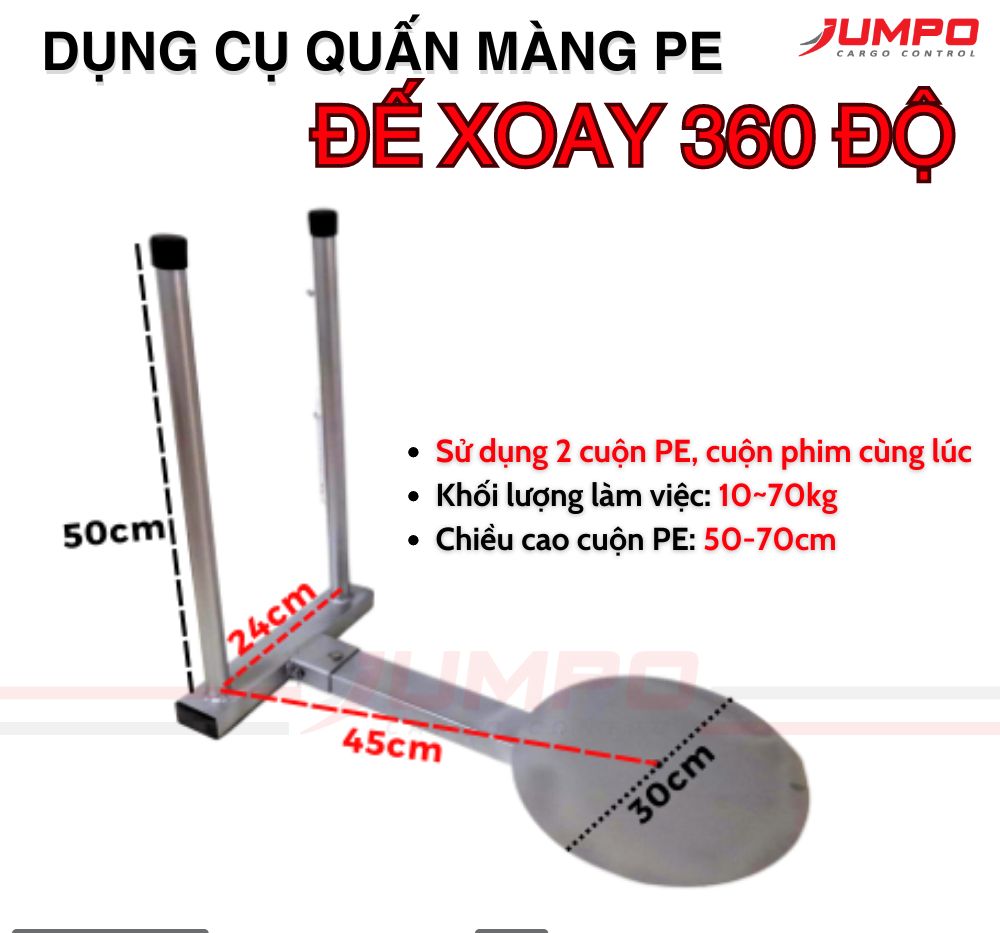 Đế xoay quấn màng PE đóng hàng