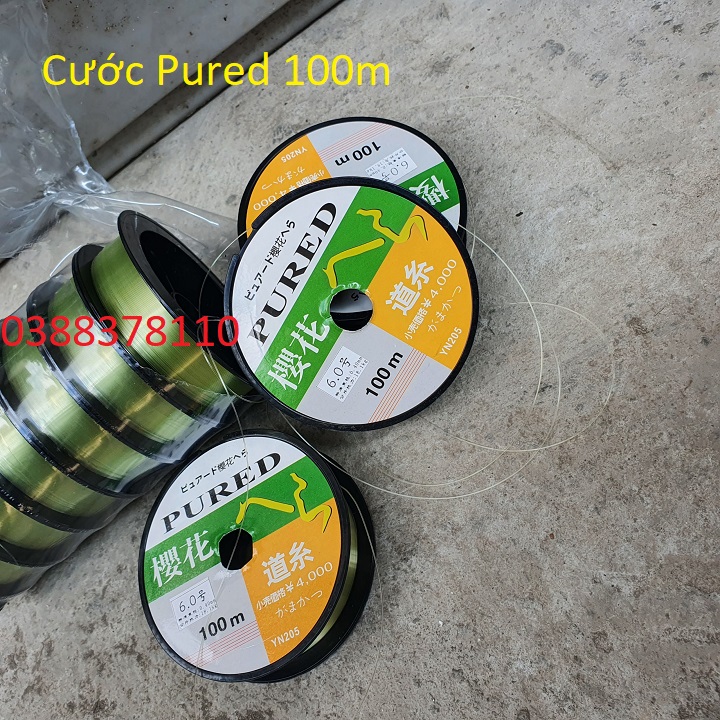 Dây cước câu cá pured 100m, hàng chuẩn xuất nhật