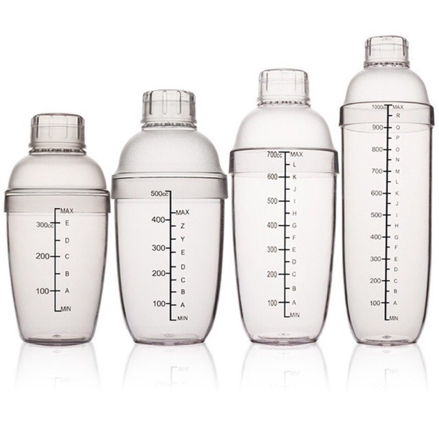 Bình lắc bằng nhựa có chia vạch dung tích 350ml 530ml 700ml pha chế trà sữa, cocktail,....