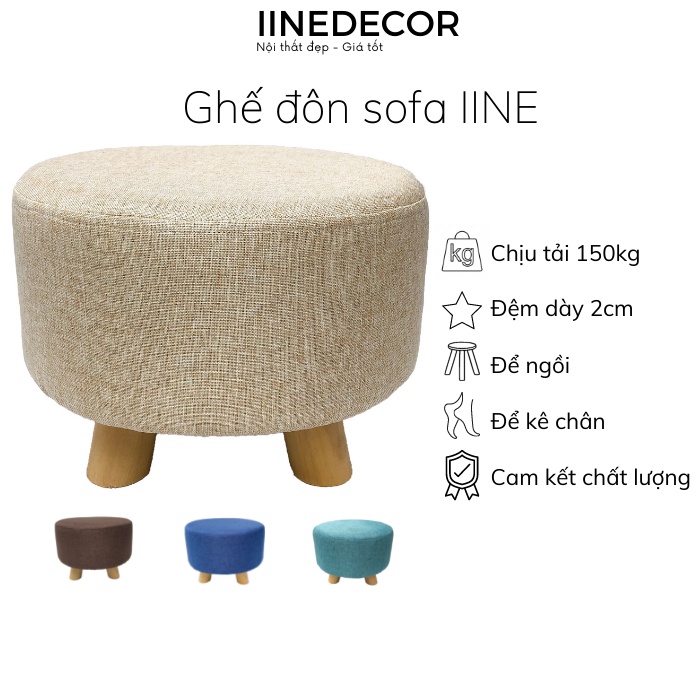 Ghế đôn sofa, đôn gác chân bọc mút dày dặn sản xuất tại IINE