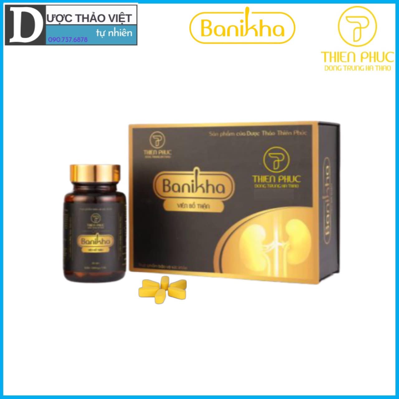 Hộp bổ thận banikha đông trùng hạ thảo thiên phúc 30 viên.