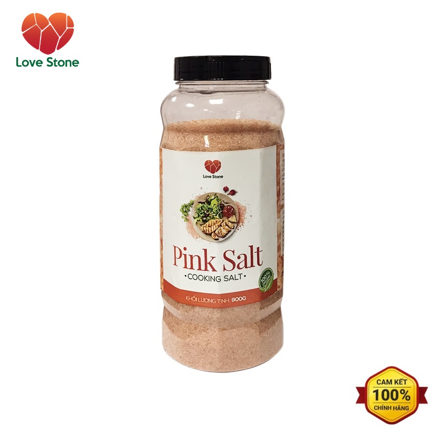 Muối ăn (Pink Salt) Himalaya Love Stone ( 900g ) – Theo Tiêu Chuẩn Muối Ăn Bộ Y Tế