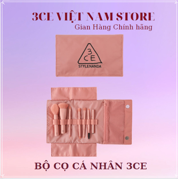 Bộ cọ trang điểm cá nhân 7 món 3ce mini makeup brush kit